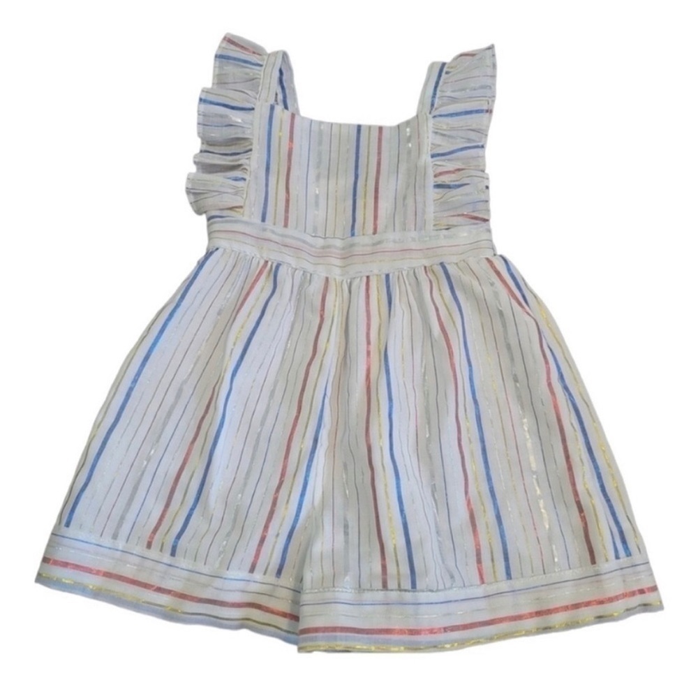 Pastourelle By Pippa & Julie White Striped Glitter Romper Size 24 months
